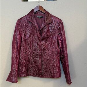 Lafayette 148 Vegan Leather Wine Jacket - 8